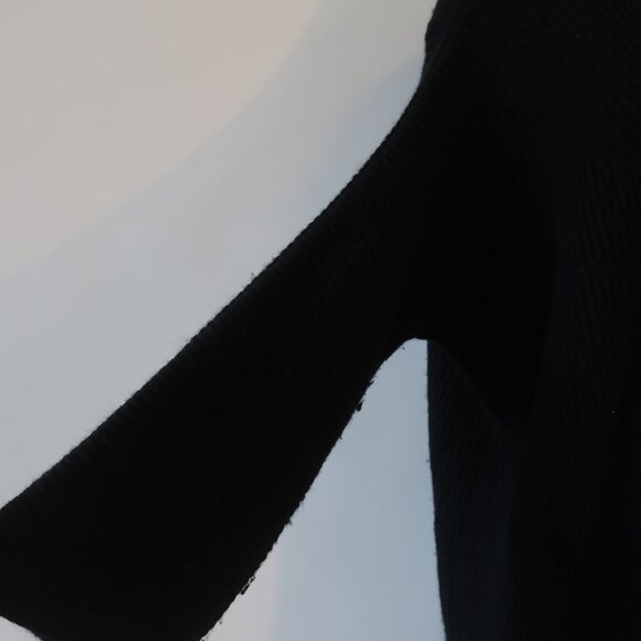 Womens Rani Arabella 100% Cashmere Black Ribbed Button Down Cardigan Sweater M - Picture 7 of 14